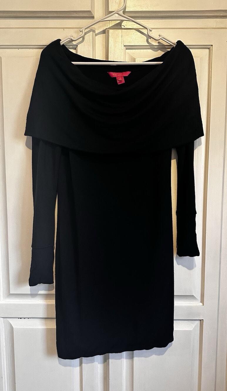 Lilly Pulitzer Size XS Black Off The Shoulder Dress Party Cocktail Event Soft